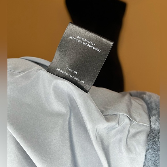 Lamarque Linnea Faux Fur Dusty Blue Buttery Soft Luxury Coat. Size Medium. - Picture 10 of 14